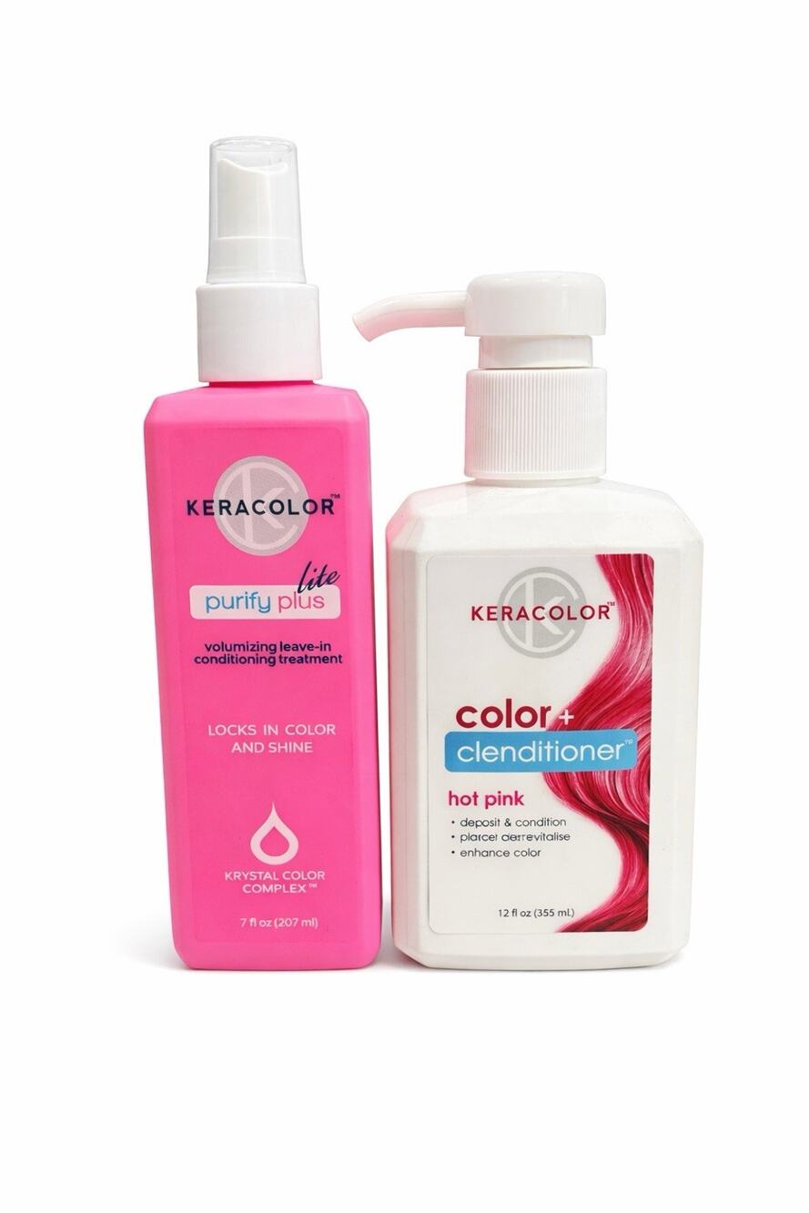 Keracolor Purify Plus Lite 7oz + Hot Pink Clenditioner 12oz Set
